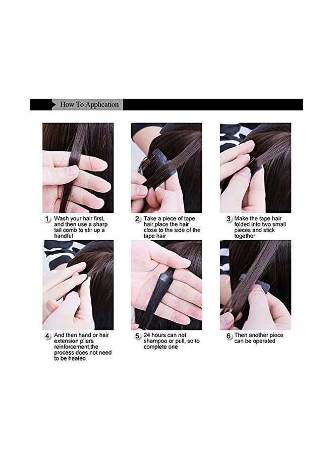 NIBEMINENT 20-Piece Straight Hair Extension Medium Brown 4 16inch - Image 4