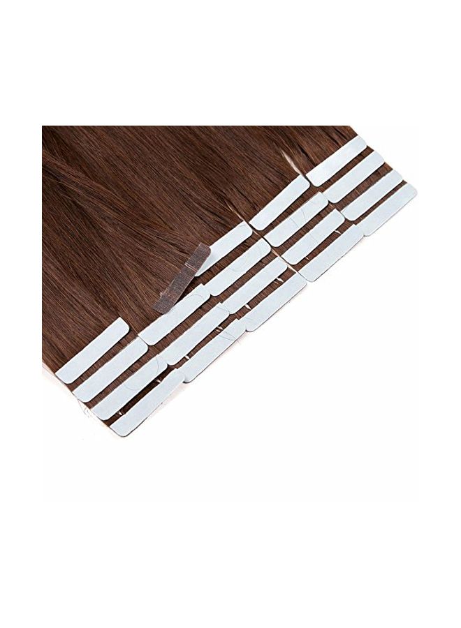 NIBEMINENT 20-Piece Straight Hair Extension Medium Brown 4 16inch - Image 2