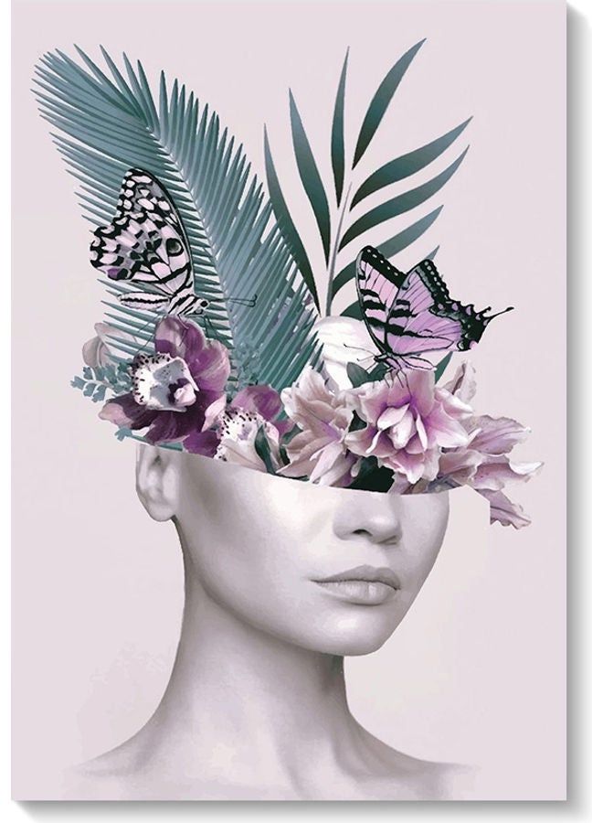 RYN Flowers Girl Wall Art Multicolour 40x60cm - Image 2