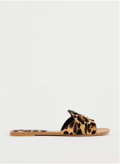 Zara Women Flat Sandals Leopard Print with Cross Straps  - Image 1