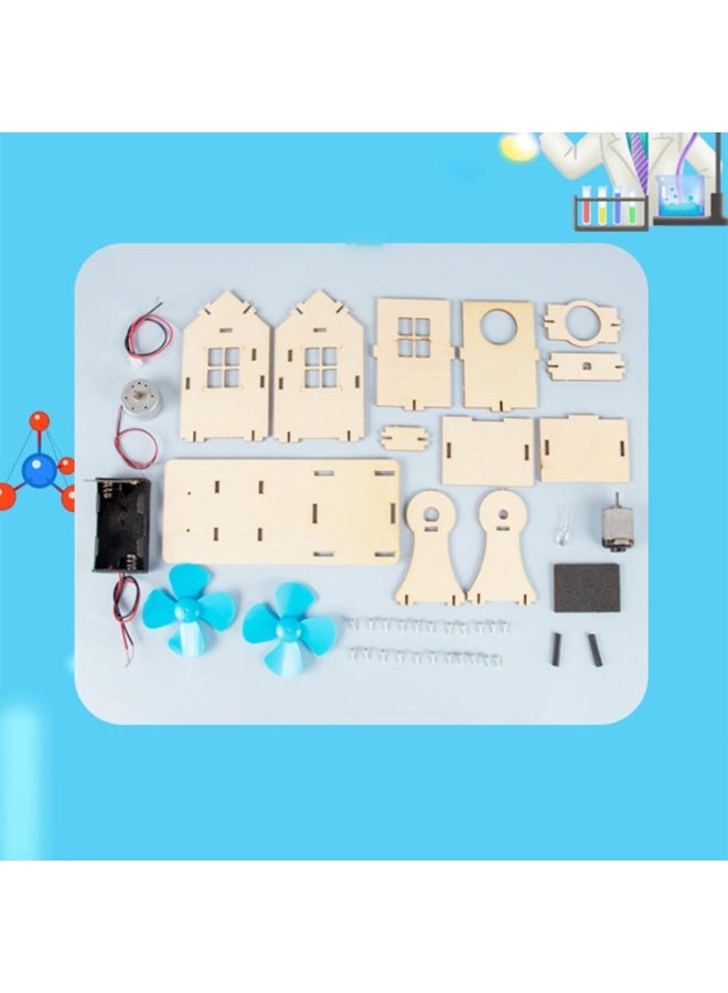 【DIY Science Experiments Model Kit】Wind Power Generation, Physics Experiment Kit Energy Conversion School Educational Set Mini Generator Motors, Wooden Building Kit for Kids Boys Girls Ages 6+  - Image 2