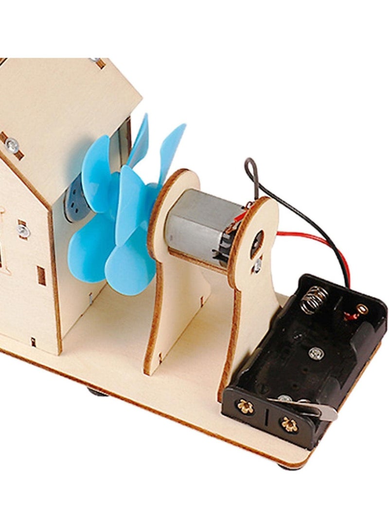 【DIY Science Experiments Model Kit】Wind Power Generation, Physics Experiment Kit Energy Conversion School Educational Set Mini Generator Motors, Wooden Building Kit for Kids Boys Girls Ages 6+  - Image 4
