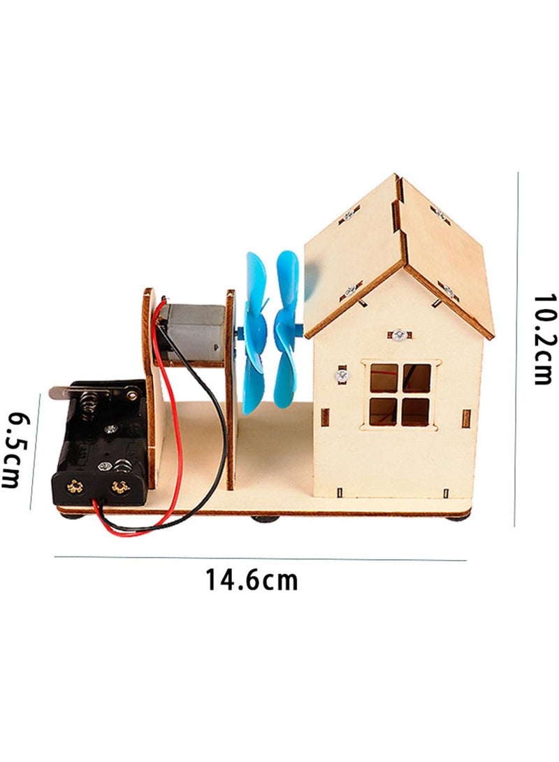 【DIY Science Experiments Model Kit】Wind Power Generation, Physics Experiment Kit Energy Conversion School Educational Set Mini Generator Motors, Wooden Building Kit for Kids Boys Girls Ages 6+  - Image 3