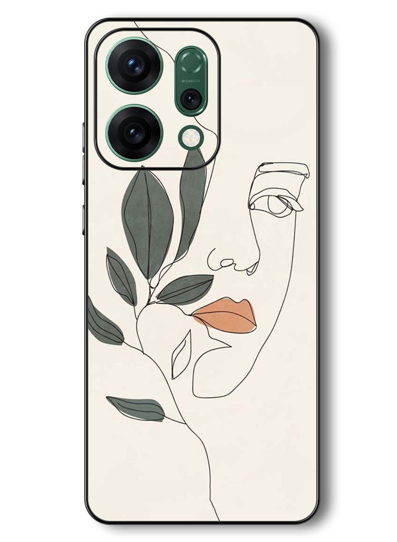 Theodor Case Compatible with Oppo Reno 14 6.59 Inch Protection Shockproof Bumper Cover Girl Art - Image 1