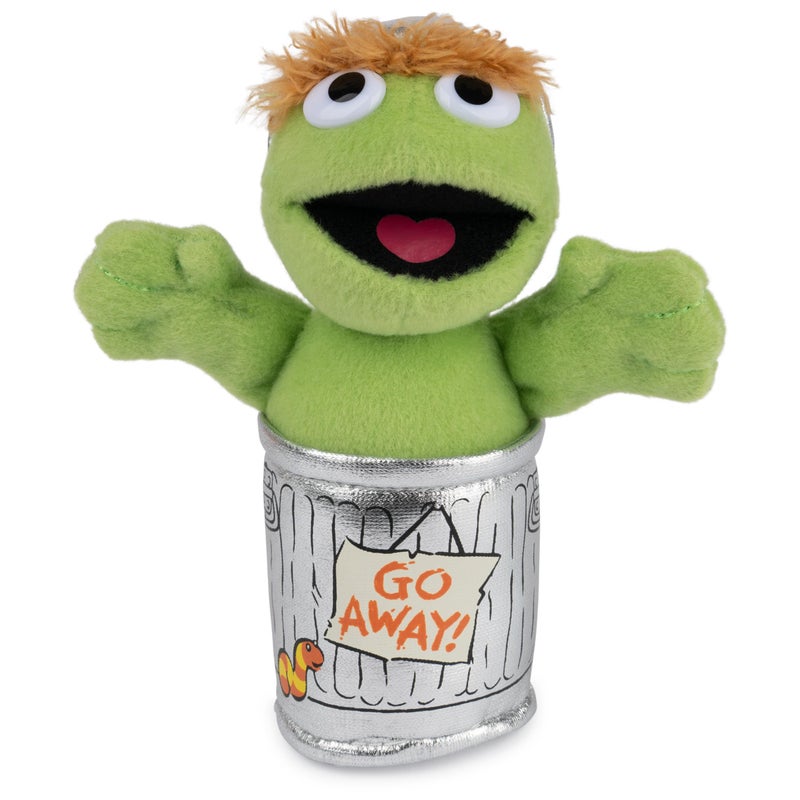 GUND Sesame Street Official Oscar The Grouch Muppet Beanbag, Premium Plush Toy for Ages 1 & Up, Green/Silver, 5â€ - Image 1