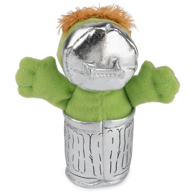 GUND Sesame Street Official Oscar The Grouch Muppet Beanbag, Premium Plush Toy for Ages 1 & Up, Green/Silver, 5â€ - Image 4
