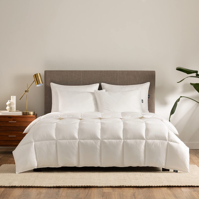 Serta Serta Down Illusion Lightweight Hypoallergenic Down Alternative Comforter with Corner Loops TwinTwin XL White 