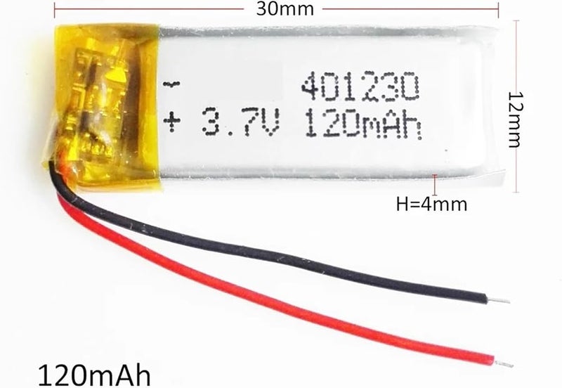 10PCS 3.7V 120mAh Rechargeable Lithium Polymer Battery 401230 - Image 3