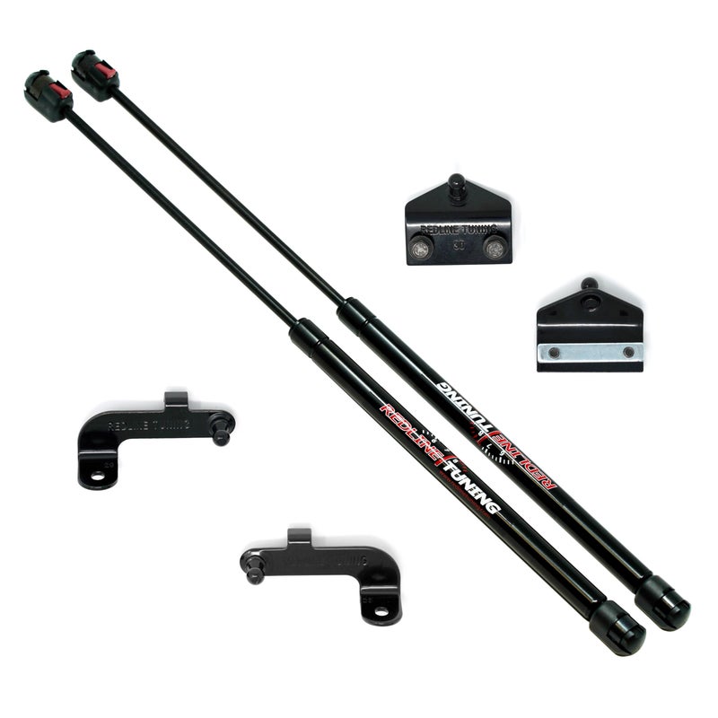 Redline Tuning نظام رفع غطاء المحرك QuickLIFT Plus من Redline Tuning 21-20003-02 متوافق مع جيب رانجلر JL 2018+ ومتوافق مع جيب غلادياتور JT 2020+ (نظام تثبيت بالبراغي - جميع المكونات باللون الأسود) - Image 2