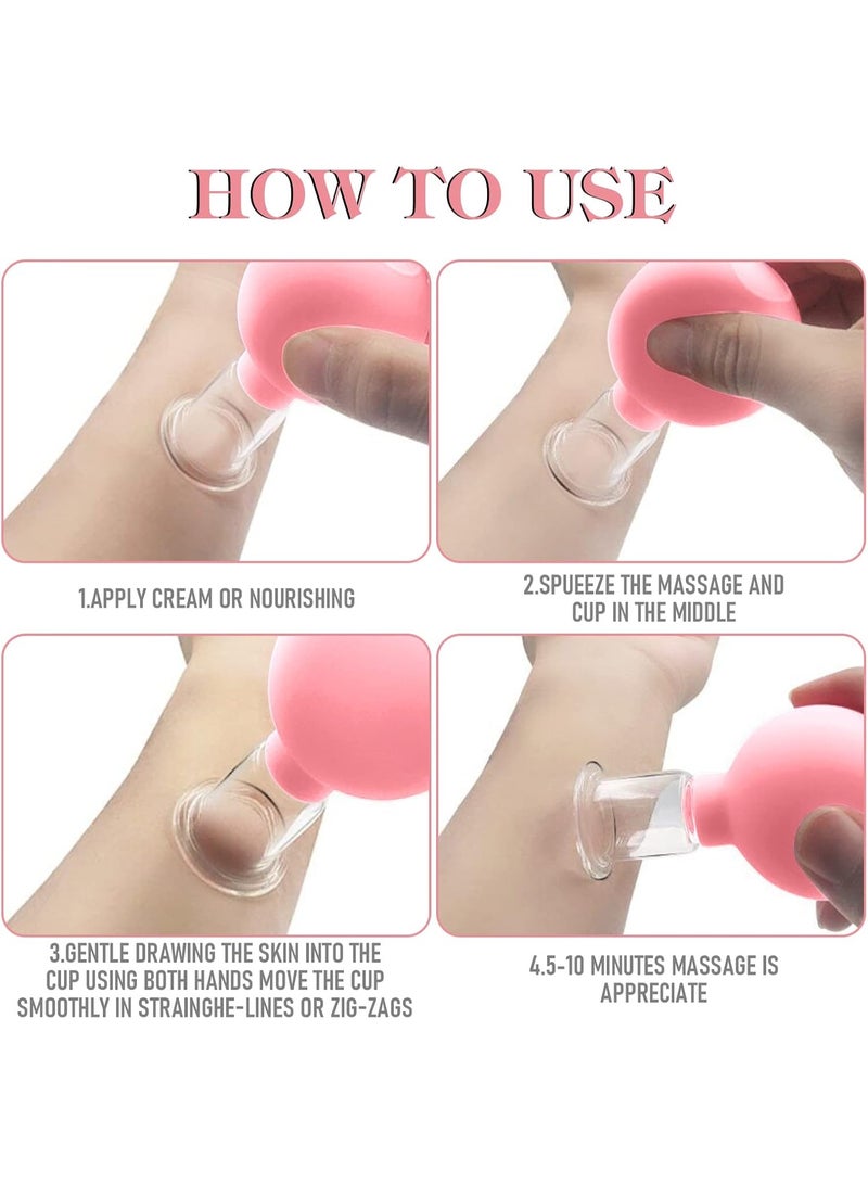 Manual Massage Cupping Set with Suction Ball, 4-Piece Vacuum Massage Cups for Home Body Massage, Reusable Fireless Cupping Kit - Image 5