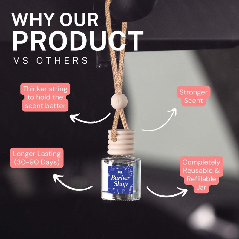 CE CRAFT CANDECraftCo Car Air Hanging Fragrance Oil, Car Auto Freshener for Essential Oils, Scents Fragrance Aromatherapy Automobile Diffuser, Long Lasting (Midnight Ice) - Image 4