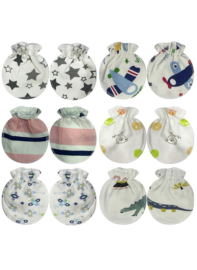 MARGOUN 6 Packs Newborn Baby Mittens Anti Scratch Baby Mittens No Scratch Mittens Baby Gloves for 0-6 Months Boys Girls Multicolour  - Image 2