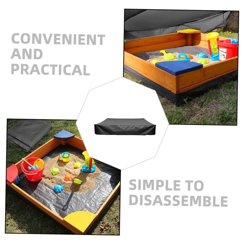 Oxford Cloth Sandbox Cover 120X120CM Weather Resistant with Drawstring for Outdoor Play - Image 4