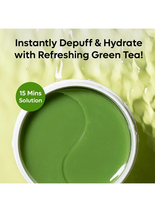 MCaffeine - Green Tea Hydrogel Under Eye Patches For Dark Circle Fine Lines & Wrinkles Reduction Cooling Under Eye Patch Mask For Instant Depuffing 30 Pairs - Image 1