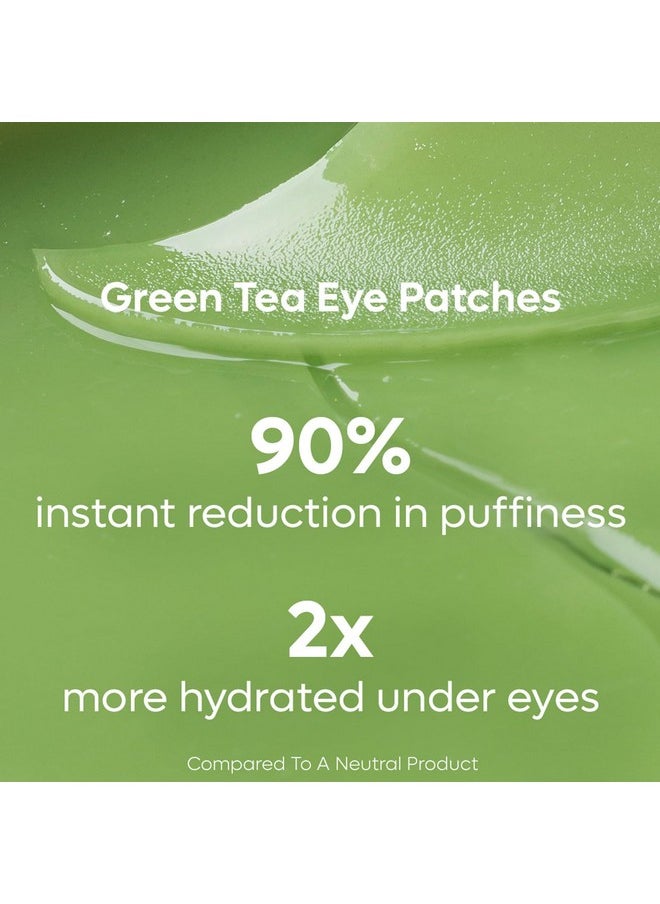 MCaffeine - Green Tea Hydrogel Under Eye Patches For Dark Circle Fine Lines & Wrinkles Reduction Cooling Under Eye Patch Mask For Instant Depuffing 30 Pairs - Image 1