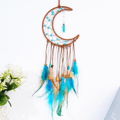 MEXIDAWN 2 Pack DIY Feather Dream Catcher Kits Turquoise Wall Hanging Boho Decor Handmade Dream Catcher for Adults - Image 5