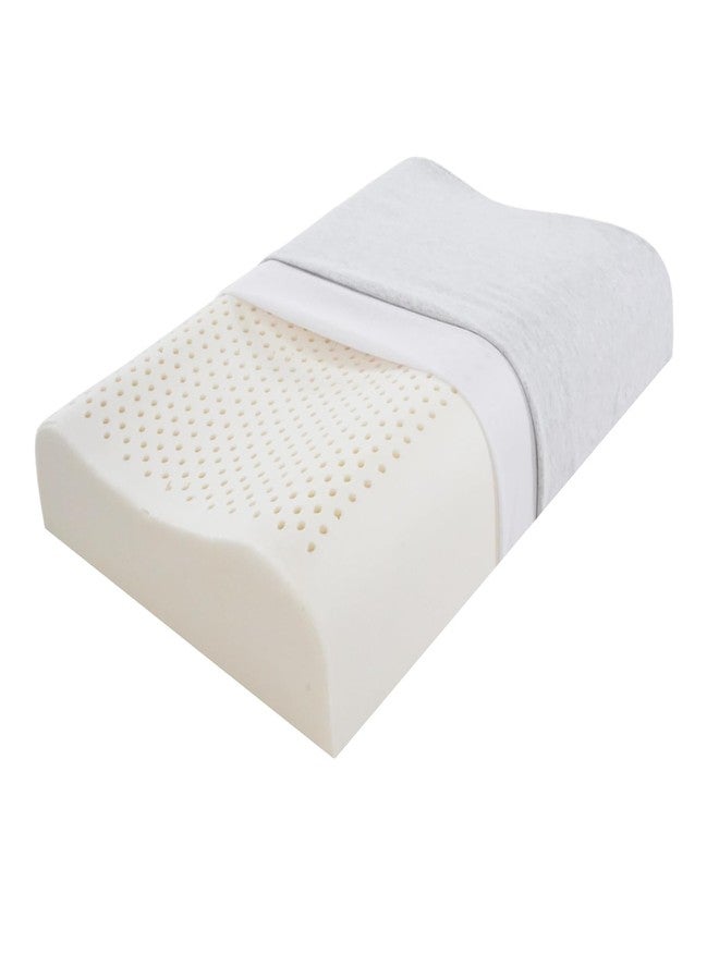 TIERSINI Cervical Neck Pillow for Pain Relief - Ergonomic Nature Latex Foam Contour Pillows for Side, Back Sleepers, Medium Firm Pillow for Neck Support with Breathable Cover(3.9"/4.7") - Image 1