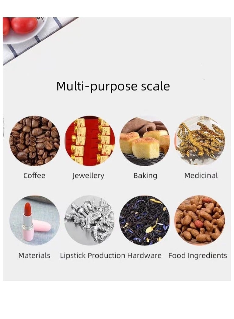 ميزان طعام رقمي كهربائي متعدد الوظائف ميزان مطبخ وميزان خبز لقياس الوزن بدقة والتحكم في الحصص شاشة LCD فضية سعة 10 كجم - Image 5