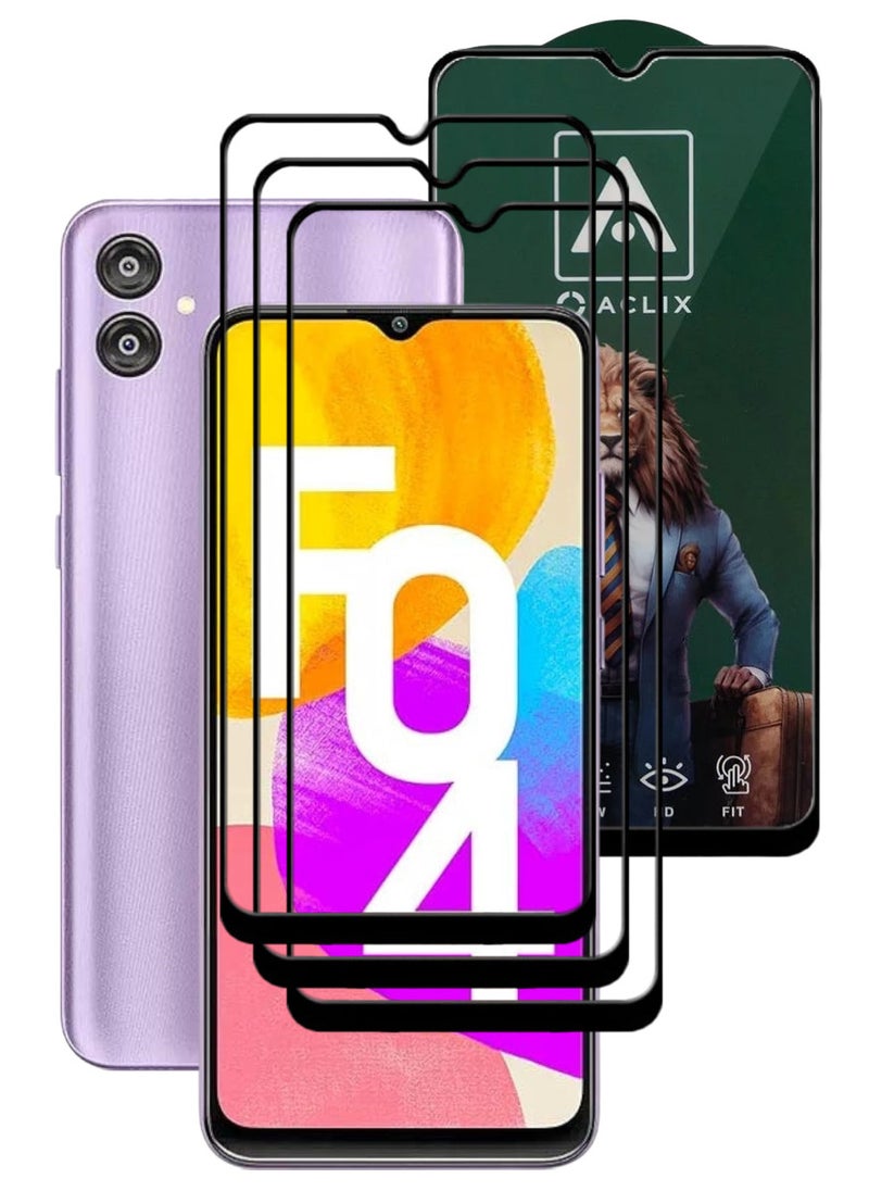 ACLIX 3 Pieces Antistatic ESD Dustproof Premium Quality High Definition Tempered Glass Screen Protector Designed For Samsung Galaxy F04 - Image 1