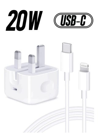 20W USB Type C PD 3.0 Power Adapter Wall Charge and Lead Charging with Phone Fast Charger USB C Plug and Cable 1M, for iPhone 12/12 Pro/12 mini/12 Pro Max/11 Pro Max SE 2020 X XR XS 8 iPad White - pzsku/Z2BE8DF2D55C3C888FBF2Z/45/_/1738267274/0d53a05d-2ebe-415c-b912-2a631e595921