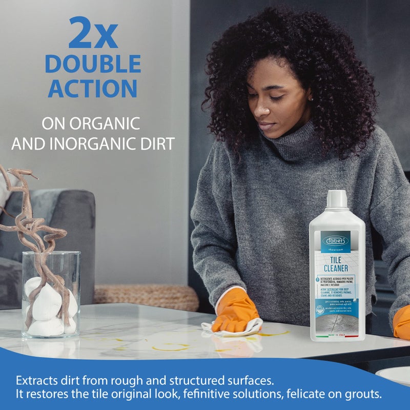 FABER Tile Cleaner - Heavy Duty Acidic Detergent for Deep Cleaning On Organic & Inorganic Dirt - Home and Commercial Remover for All Deep Stains and to Remove Residues from Other Cleaners  1 Liter - Image 4