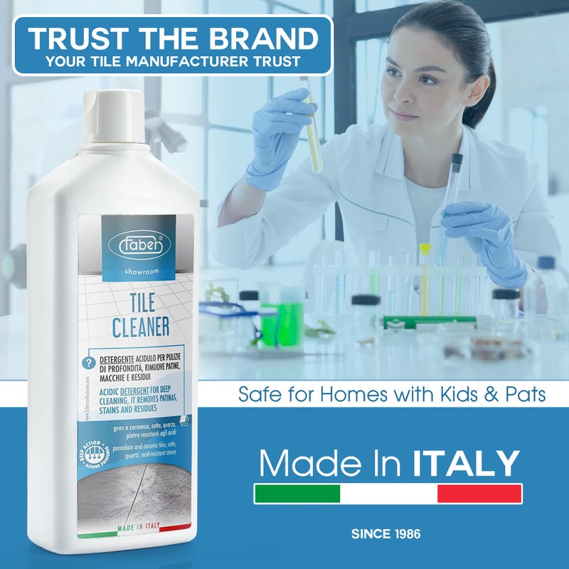 FABER Tile Cleaner - Heavy Duty Acidic Detergent for Deep Cleaning On Organic & Inorganic Dirt - Home and Commercial Remover for All Deep Stains and to Remove Residues from Other Cleaners  1 Liter - Image 3