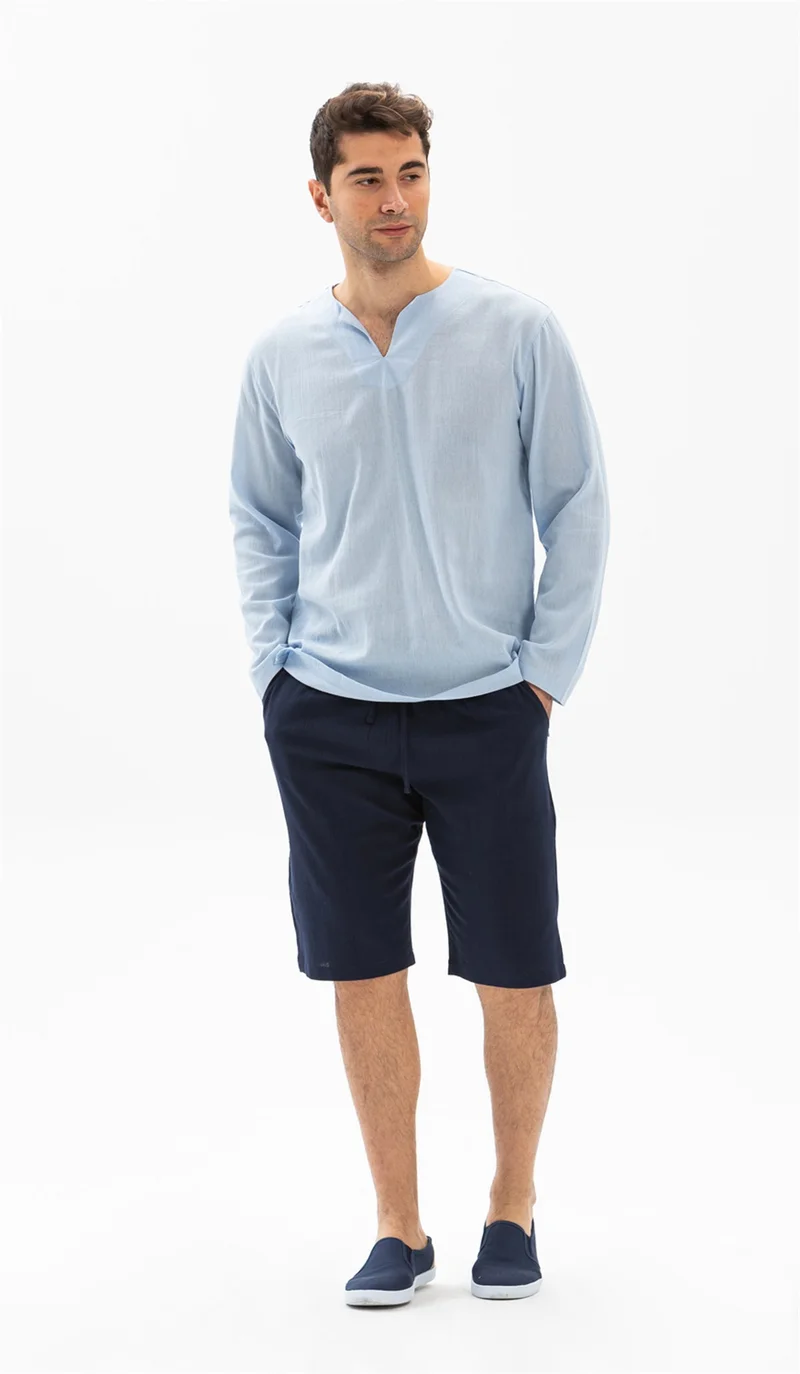اليش شيل بيزي Şile Cloth Men's Shorts With Pockets Navy Blue Lcvt