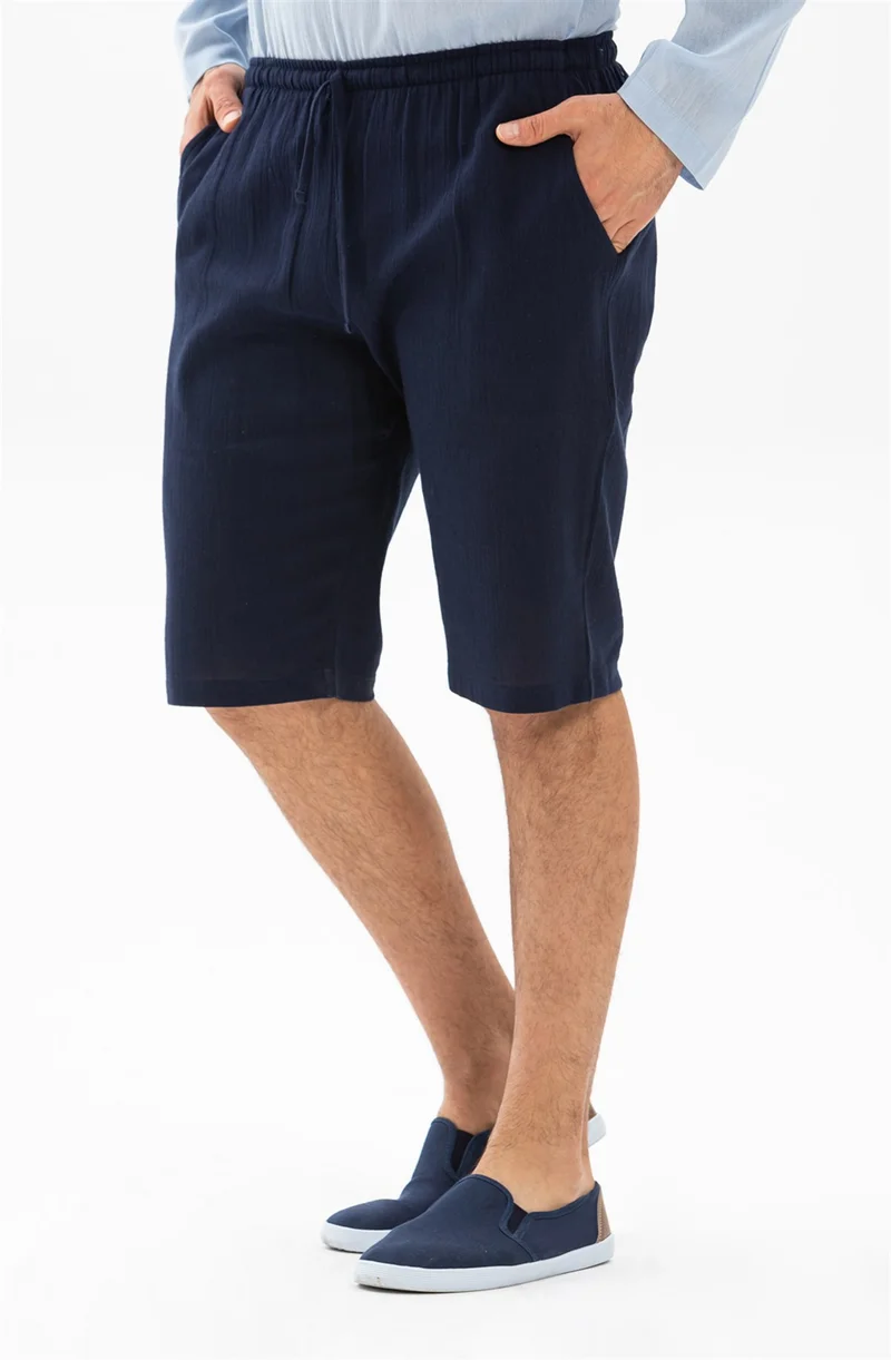 اليش شيل بيزي Şile Cloth Men's Shorts With Pockets Navy Blue Lcvt