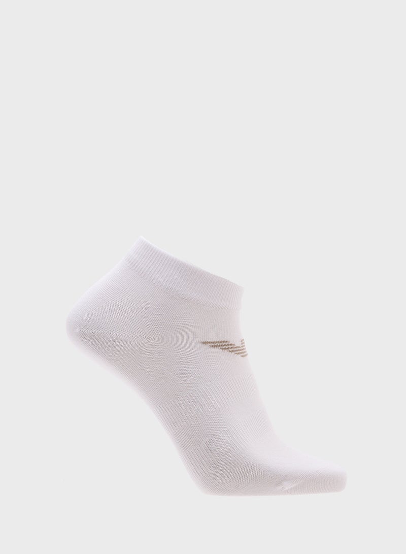 امبوريو ارماني 3 أزواج جوارب للكاحل بشعار - Image 4