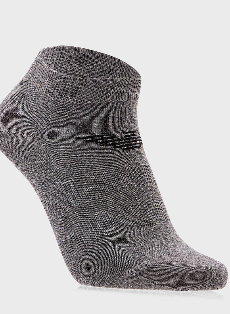 امبوريو ارماني 3 أزواج جوارب للكاحل بشعار - Image 5