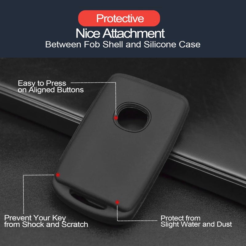 INFIPAR 2pcs Compatible with 2019 2020 Mazda 3 WAZSKE11D01 Smart 4 Buttons Black Silicone FOB Key Case Cover Protector Keyless Remote Holder for Mazda 3 Base GS GT GX i Grand Touring I Sport Sedan Hatchback - Image 4