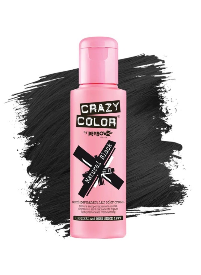 Crazy Color Free Semi-Permanent Hair Color 100ml – Natural black - Image 2