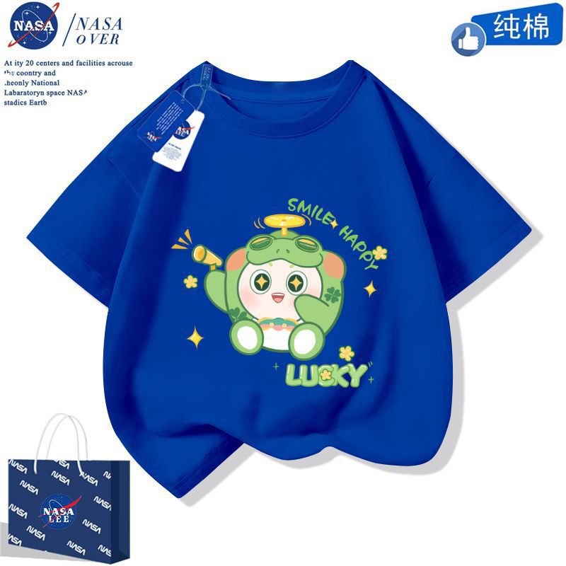Cartoon Egg Party Short-Sleeved Casual Mid-Large Children'S Cotton T-Shirt Trendy Western Style Half-Sleeve For Boys And Girls - Image 5