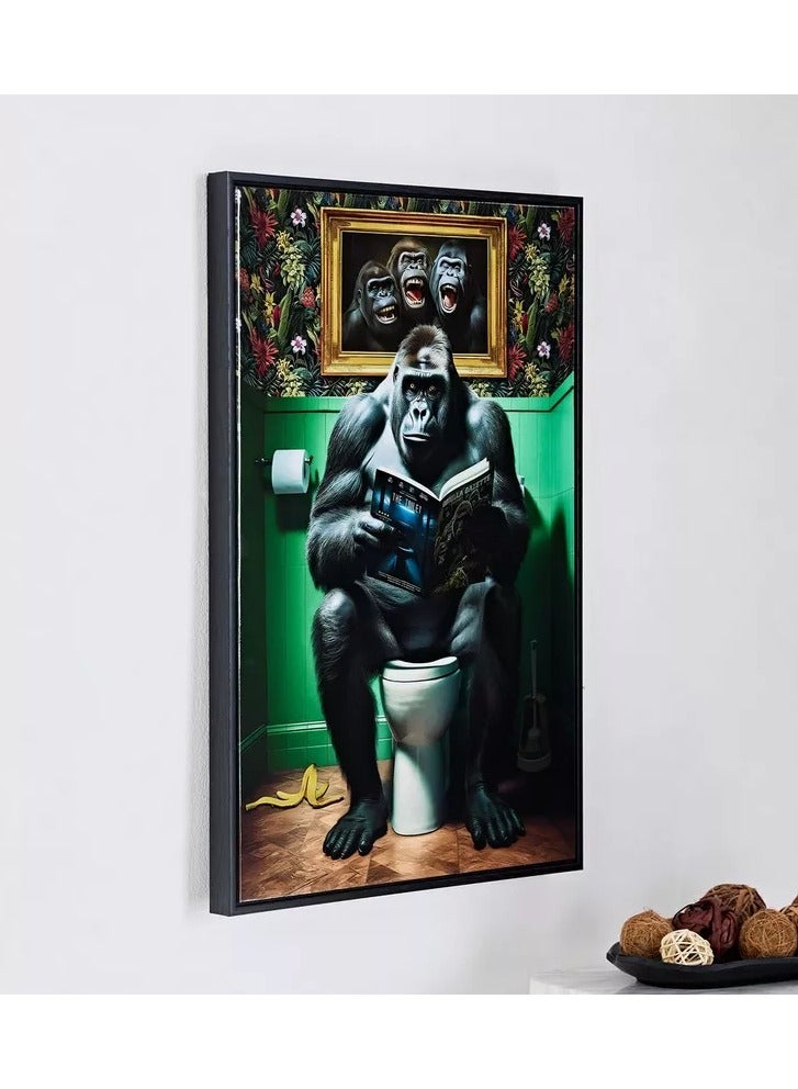 Home Box Ersel Reading Gorilla Framed Picture - 40x60x2.5 cm - Image 2
