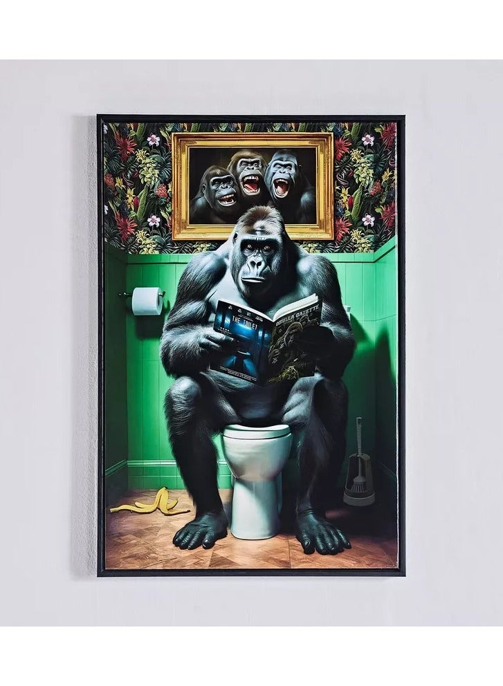 Home Box Ersel Reading Gorilla Framed Picture - 40x60x2.5 cm - Image 3