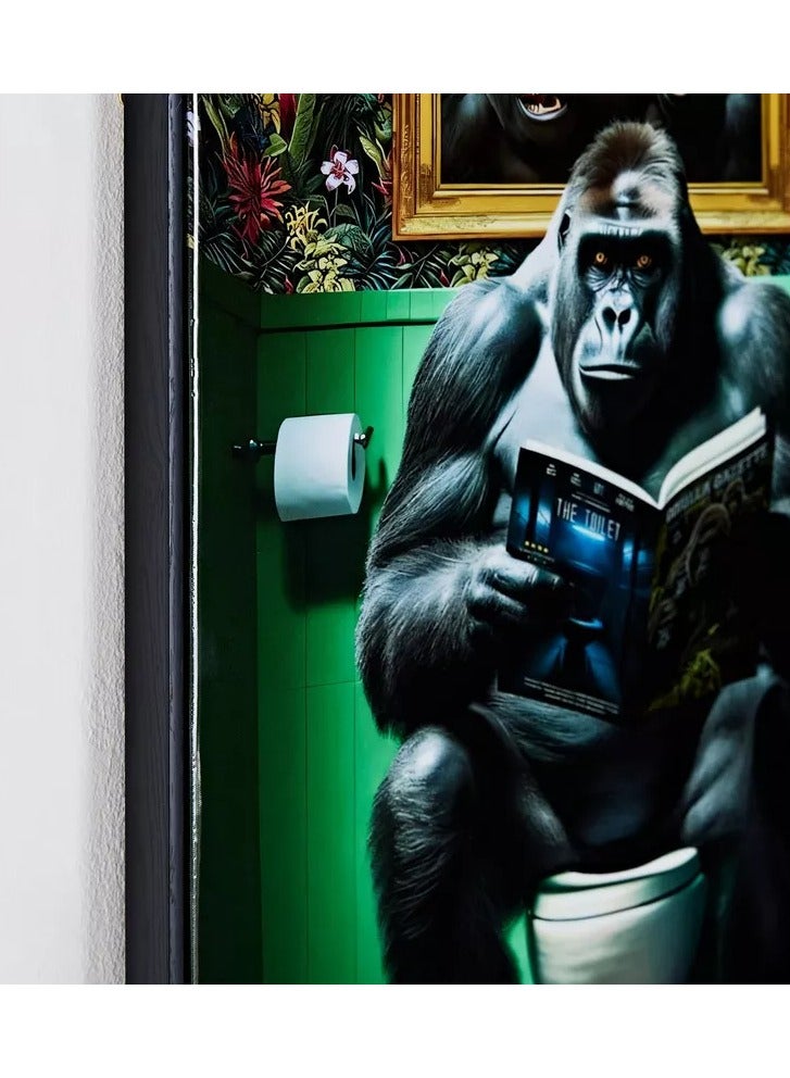 Home Box Ersel Reading Gorilla Framed Picture - 40x60x2.5 cm - Image 4