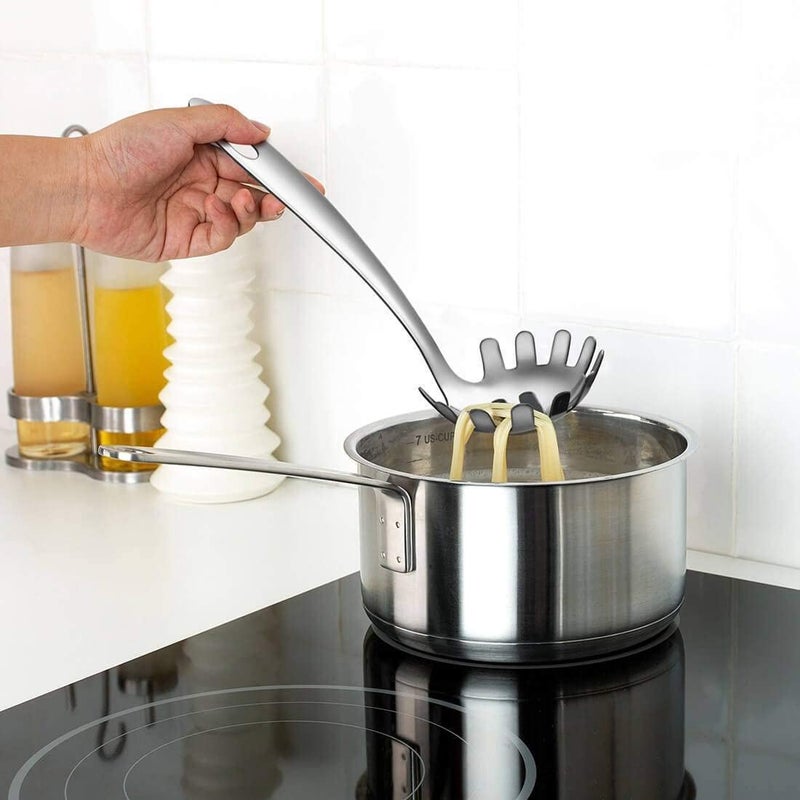 Shri & Sam Shri & Sam High Grade Stainless Steel Pearl Pasta Server for Pasta Serving 19 CM  - Image 3