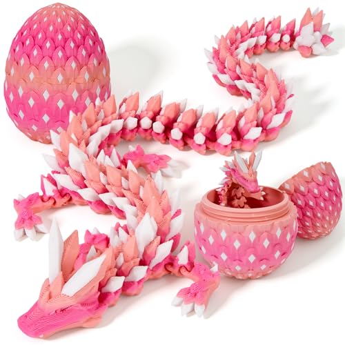 YILCER 3D Printed Dragon Eggs Glow in The Dark Prefilled Easter Eggs with Dragon Toy for Basket Stuffers 3D Printed Animals for Goodie Bag Fillers Unique Easter Basket Essentials for Kids Teens - Image 1