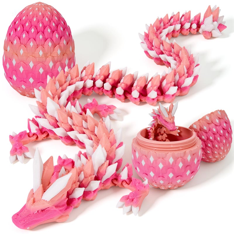 YILCER 3D Printed Dragon Eggs Glow in The Dark Prefilled Easter Eggs with Dragon Toy for Basket Stuffers 3D Printed Animals for Goodie Bag Fillers Unique Easter Basket Essentials for Kids Teens - Image 3