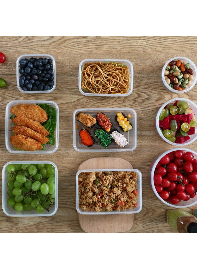 Plastic Sealed Storage Box Rectangular Food Grade Transparent Storage Box Refrigerator Special Food Preservation Box Round Large-Specifications:Rectangular 500ml  - Image 2