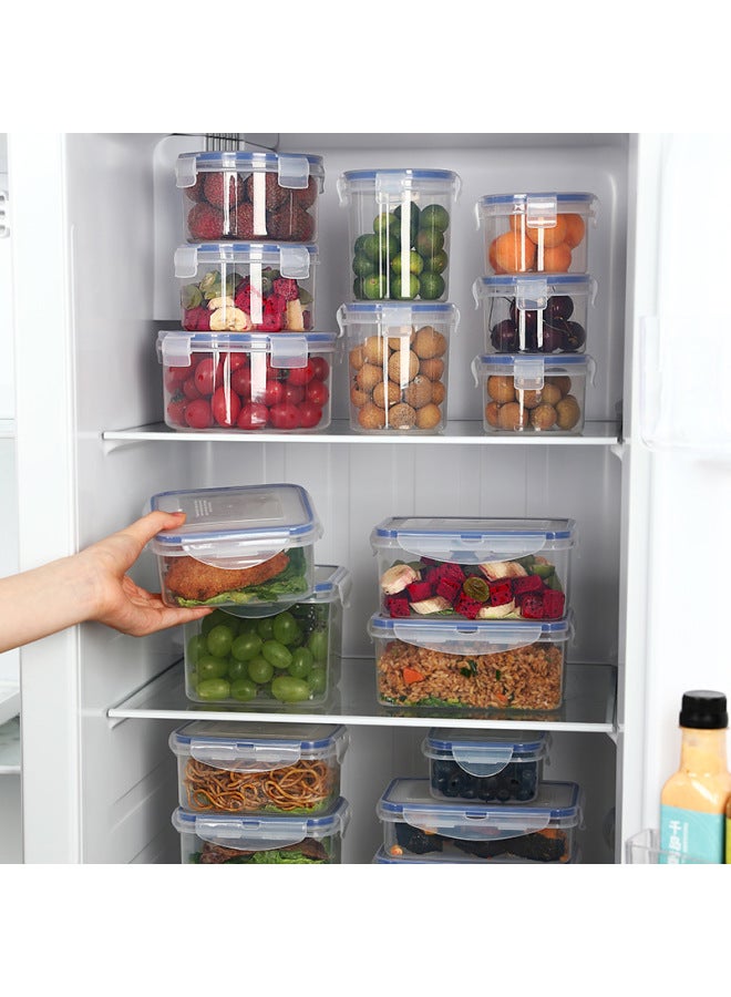 Plastic Sealed Storage Box Rectangular Food Grade Transparent Storage Box Refrigerator Special Food Preservation Box Round Large-Specifications:Rectangular 500ml  - Image 5
