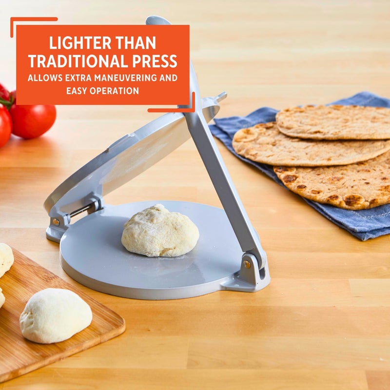IMUSA USA Tortilla Press, 8 Inch, Silver - Image 4