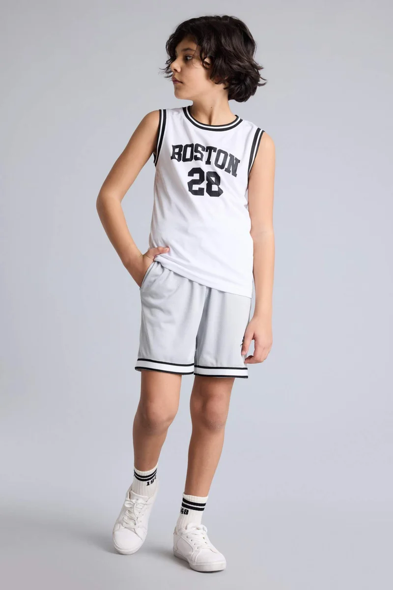 ديفاكتو Boy Oversize Sport Printed Tulle Shorts