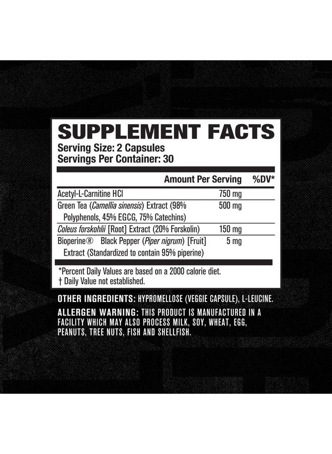 Jacked Factory - Leanxt Caffeine Free Fat Burner Non Stim Weight Loss Supplement Appetite Suppressant & Metabolism Booster With Acetyl Lcarnitine Green Tea Extract & Forskolin 60 Natural Diet Pills - Image 1
