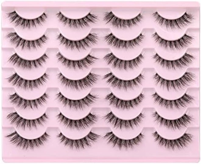 Newcally False Eyelashes Natural Fluffy Light Volume Faux Mink Lashes 14 Pairs Pack - Image 1