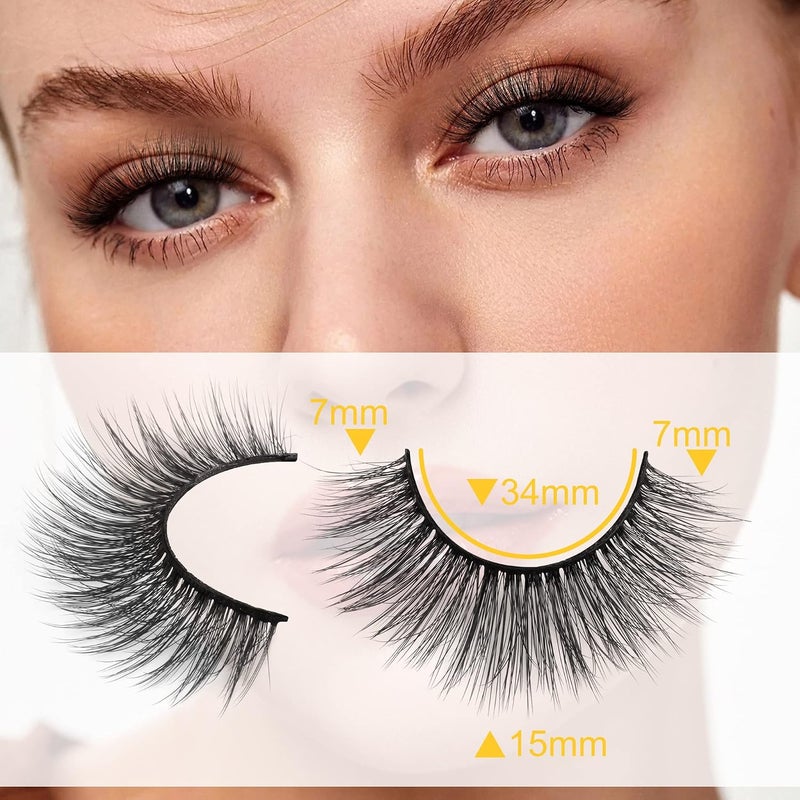 Newcally False Eyelashes Natural Fluffy Light Volume Faux Mink Lashes 14 Pairs Pack - Image 5
