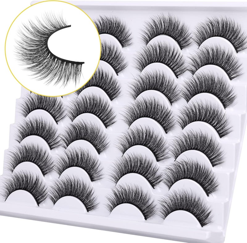 Newcally False Eyelashes Natural Fluffy Light Volume Faux Mink Lashes 14 Pairs Pack - Image 4