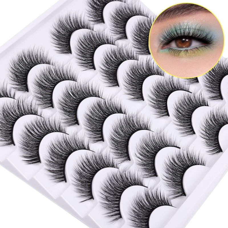 Newcally False Eyelashes Natural Fluffy Light Volume Faux Mink Lashes 14 Pairs Pack - Image 3