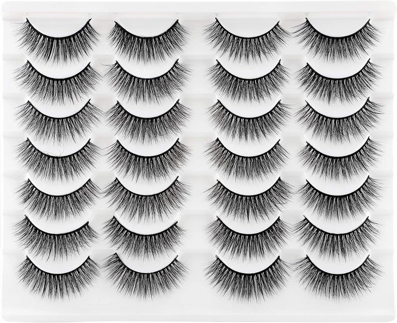 Newcally False Eyelashes Natural Fluffy Light Volume Faux Mink Lashes 14 Pairs Pack - Image 2