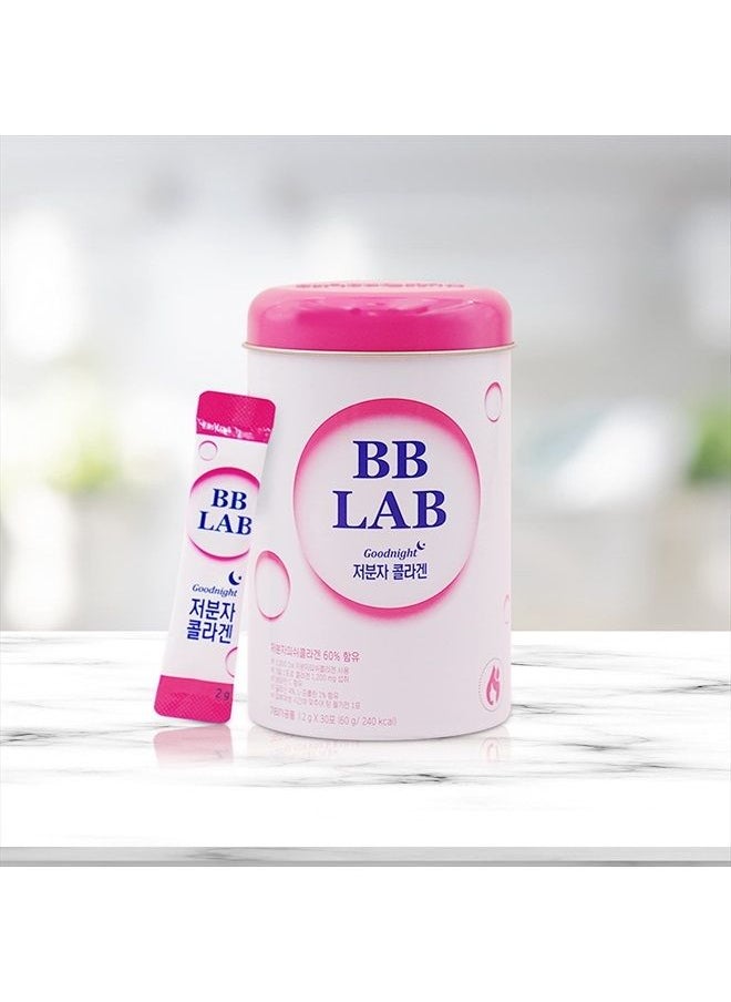 BB LAB Goodnight Collagen, Sound of Seoul، كولاجين جزيئي منخفض، لصحة البشرة والعظام، صنع في كوريا، 30 عبوة (60 جرام)